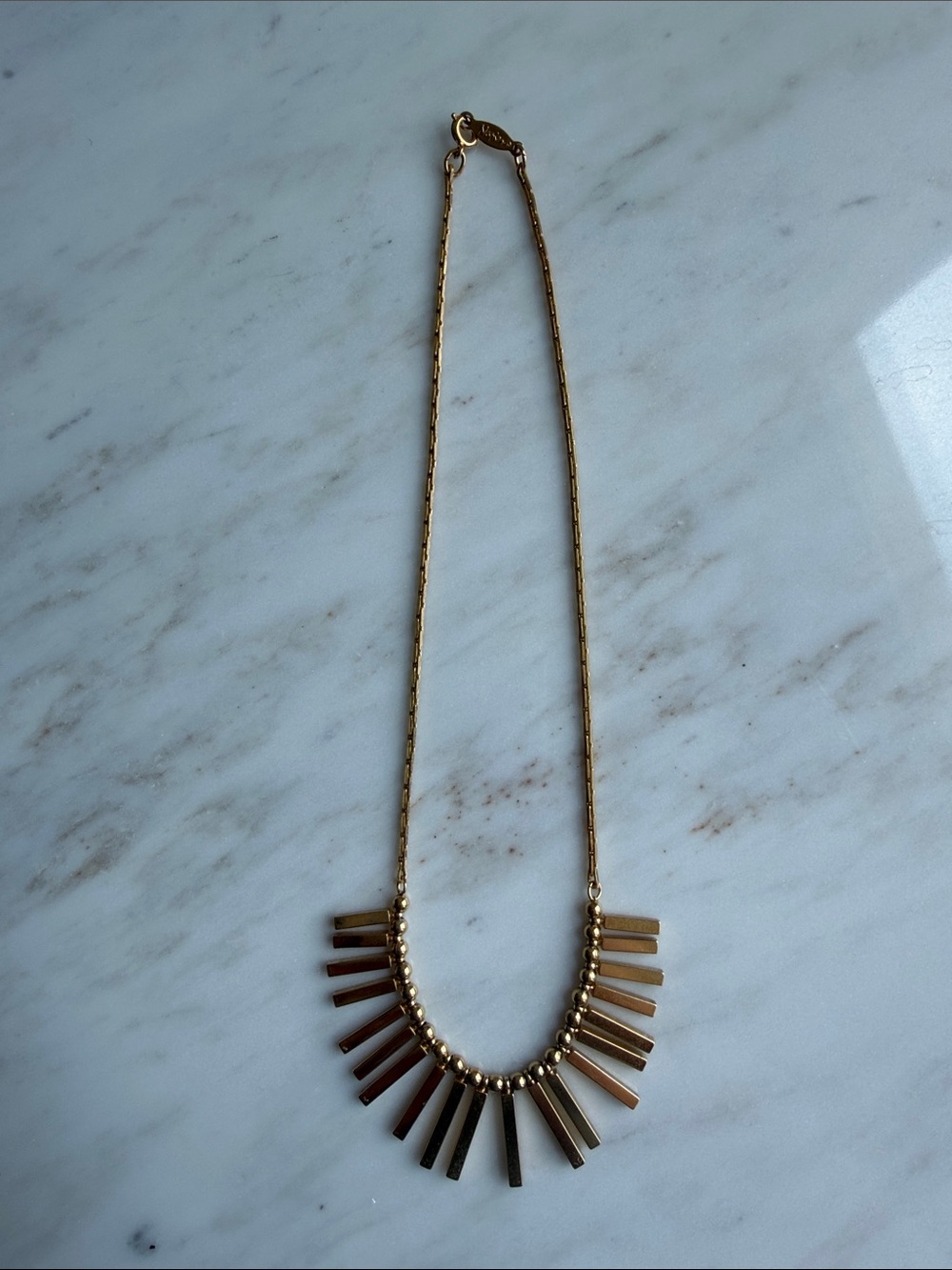 Vintage Napier Gold Bar Fringe Necklace — Elegant , Unique - Picture 4 of 6